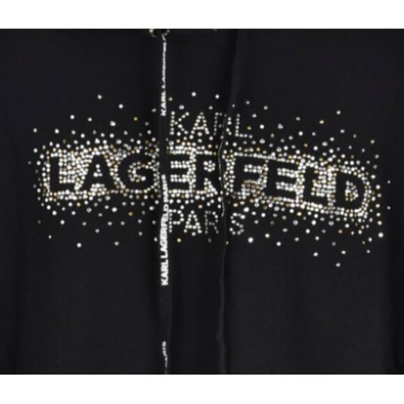 Karl Lagerfeld Blinged Out Insignia Sweatshirt Size L - Picture 2 of 3